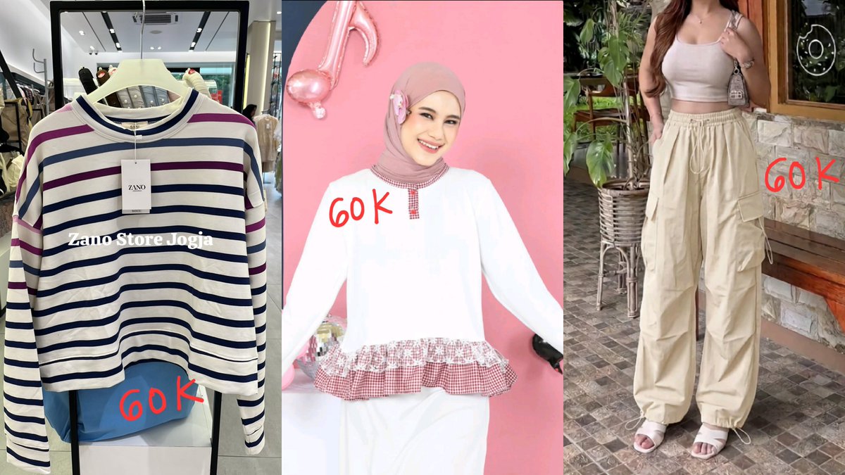 gorghostt's tweet photo. wts bisa 🍊
- sweater zano strip baru 1 kali pakai
- blouse mybamus new
- celana cargo new https://t.co/edXZBzmWUc