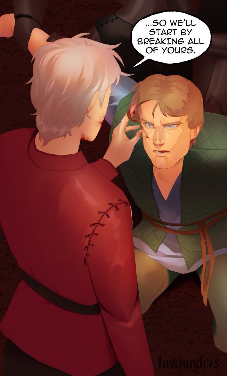 lavaunders's tweet photo. redraw of that scene from the graphic novel but with their show counterparts #dunkaerion https://t.co/pJ0oVpFObk