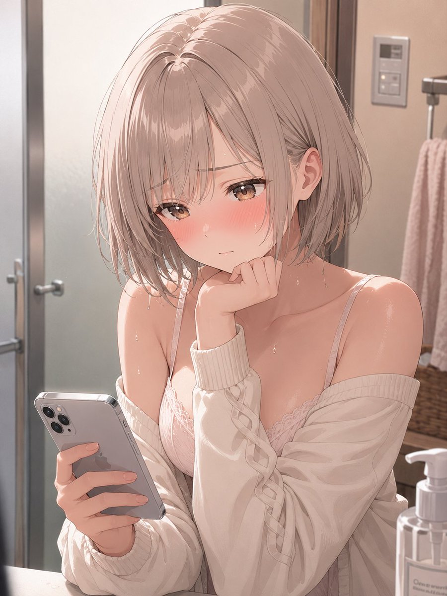 Memo_Matching's tweet photo. メイクを落として、髪をまとめてスマホをチェックしてるよ🥹🤍
#AIart️️️️️️️️️️️️️️️️️️️️️️️️️️️️️️️️️️️️️️️️️️️️️️️️️️️ #AIイラスト https://t.co/26GrVQVOtI