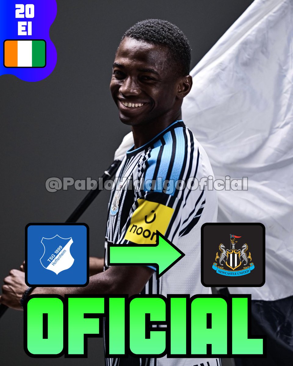 PabloHidalgoES's tweet photo. @FabrizioRomano 🚨⚫️ | Newcastle anuncia oficialmente a Bazoumana Touré tras pagar 50M€ a un Hoffenheim que registra la mejor venta de su historia.

El atacante marfileño es un jugador con un gran potencial que busca destacar en su nueva etapa por la Premier League. 🇨🇮 https://t.co/rPkpm1zSXW