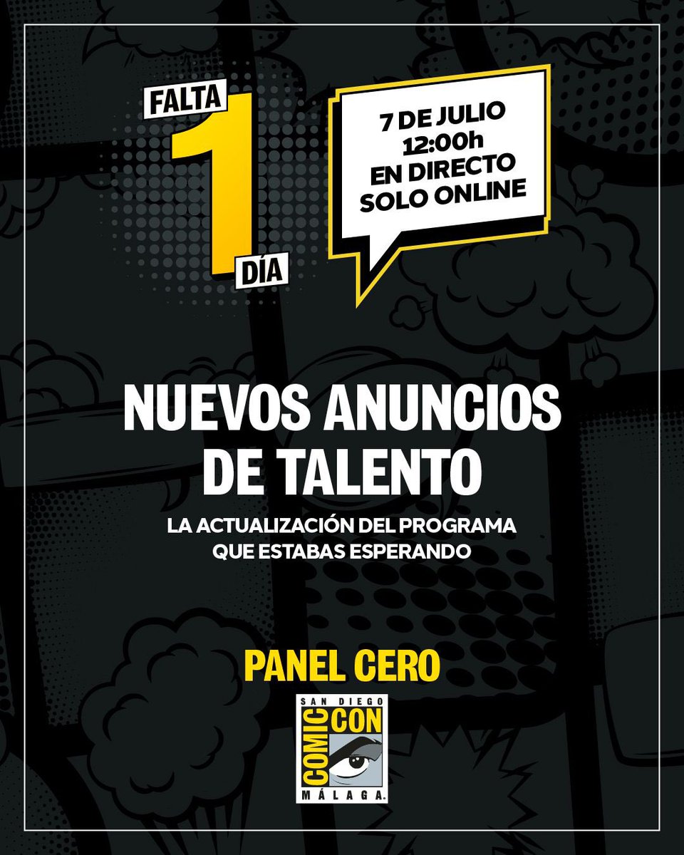 comicconmalaga's tweet photo. 🇪🇸 En el Panel Cero, el programa de invitados crecerá. Conéctate en streaming para descubrirlo en directo https://t.co/RQFSYGz7yO

🇬🇧 The guest program will be created at Panel Cero. Watch the live stream at https://t.co/RQFSYGz7yO https://t.co/W3F1Gfebtc