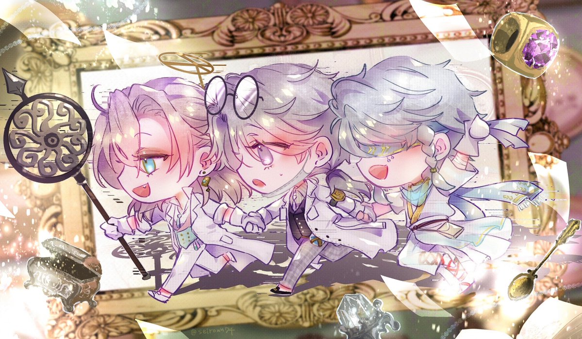 seironn74's tweet photo. ⛓️⚰️🔮　3人で仲良く探索してほしい～ https://t.co/GfqX6iP0kZ