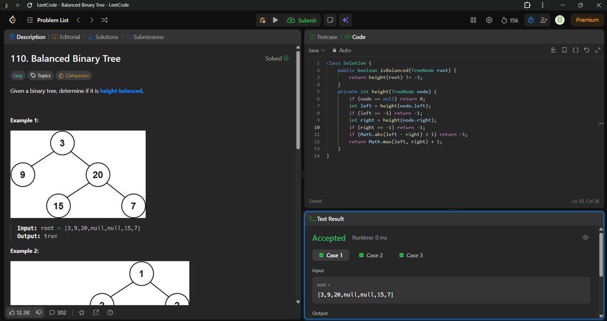 Beast_Boy54's tweet photo. DAY 36 COMPLETED⚔️ #SDESheetChallenge
1. Level Order Traversal
2. Maximum Depth in BT
3. Diameter of Binary Tree
4. Check for balanced binary tree
@striver_79
@takeUforward_ https://t.co/IqDBpF6VpY