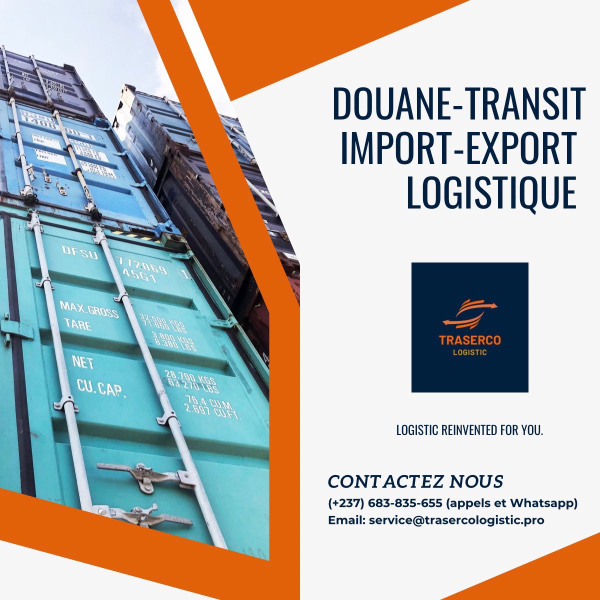 TrasercoS's tweet photo. LOGISTIC REINVENTED FOR YOU. DON’T WORRY CALL US. https://t.co/zwwOxwObcT