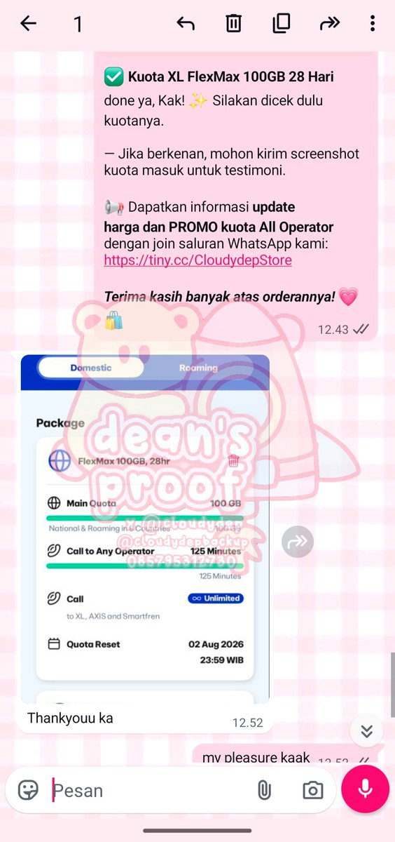 cloudydepbackup's tweet photo. — KUOTA XL FLEX MAX —

⚡❤‍🔥 100GB ONLY 109K ❤‍🔥⚡

order segera!!! bisa langsung whatsapp 
#zonauang https://t.co/4x31YSdfiM
