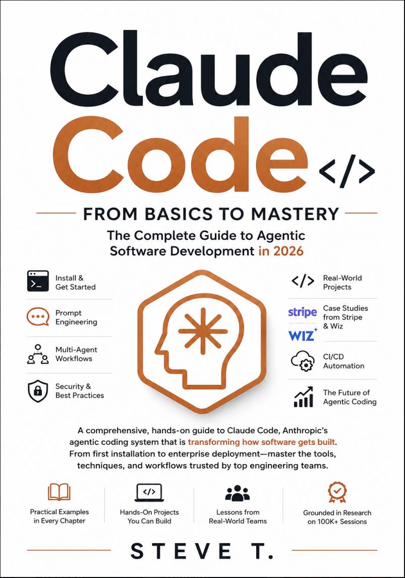 leanpub's tweet photo. Claude Code: From Basics to Mastery: The Complete Guide to Agentic Software Development in 2026 by Steve T. Publications is the featured book 📖 on Leanpub!

Software development is changing fast, and Claude Code is at the center of that … https://t.co/sWI910Whx3 https://t.co/inrHUJNV7e