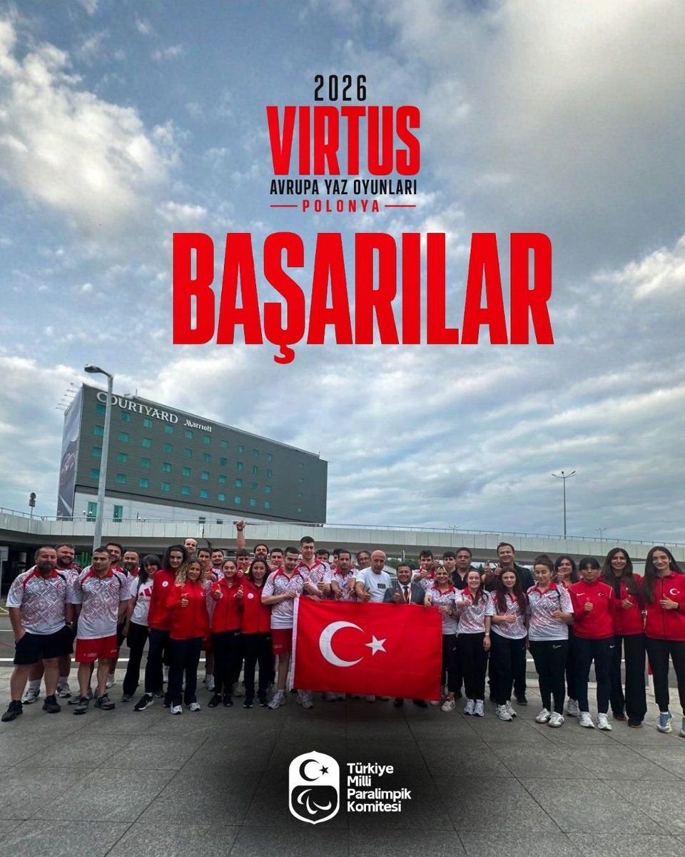 TurkParalimpik's tweet photo. 🇹🇷 2026 VIRTUS AVRUPA YAZ OYUNLARI’NDA BAŞARILAR TÜRKİYE!

Polonya’da düzenlenen 2026 Virtus Avrupa Yaz Oyunları’nda ülkemizi atletizm, masa tenisi ve yüzme branşlarında temsil edecek özel sporcularımıza başarılar diliyoruz.

Sahaya, piste ve havuza emeklerini, cesaretlerini ve ay-yıldızlı formanın gururunu taşıyacak tüm sporcularımızın yolu açık olsun.

Başarılar Türkiye! 🇹🇷 @tossfedresmi