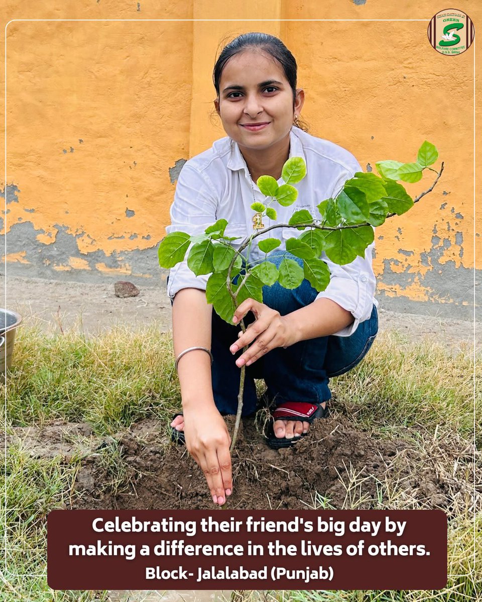 GreenSwelfares's tweet photo. A true friend doesn't just celebrate your special day—they help make it meaningful.

Volunteers from Block Jalalabad, Punjab celebrated their friend's big day in a beautiful way. They planted saplings for a greener tomorrow 🌱 and distributed stationery📚 and essential items to a needy family, bringing smiles and hope to little hearts.

#CelebrateByServing #TreePlantation #EducationForAll #JoyOfGiving