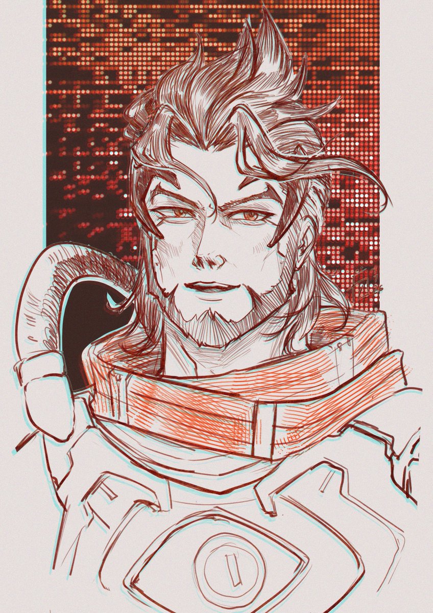 Fuge_Oni666's tweet photo. Been wanting to draw him for a while, bit vent sketch for a long work day #Overwatch #EmreSarioglu https://t.co/A2W2UyNerS