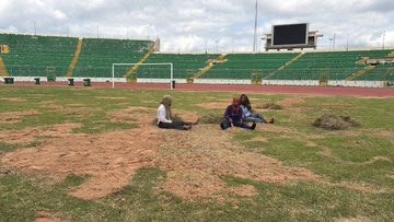 JoySportsGH's tweet photo. The National Sports Authority has begun work on the pitch at the Baba Yara Stadium.

#JoySports https://t.co/9VXpqEchHO