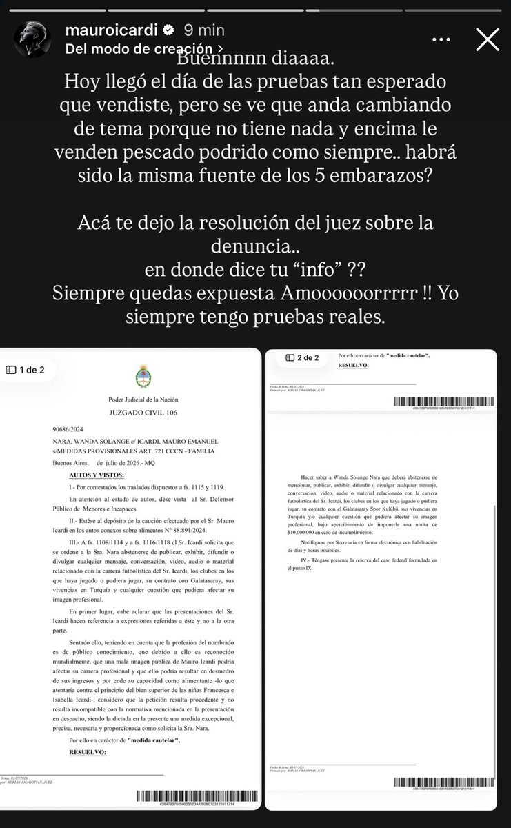 gusta_mendez's tweet photo. ICARDI SOBRE RESOLUCIÓN DE LA DENUNCIA Y REDOBLA LA APUESTA CONTRA YANINA LATORRE 🍿 https://t.co/ADAUyxya9m