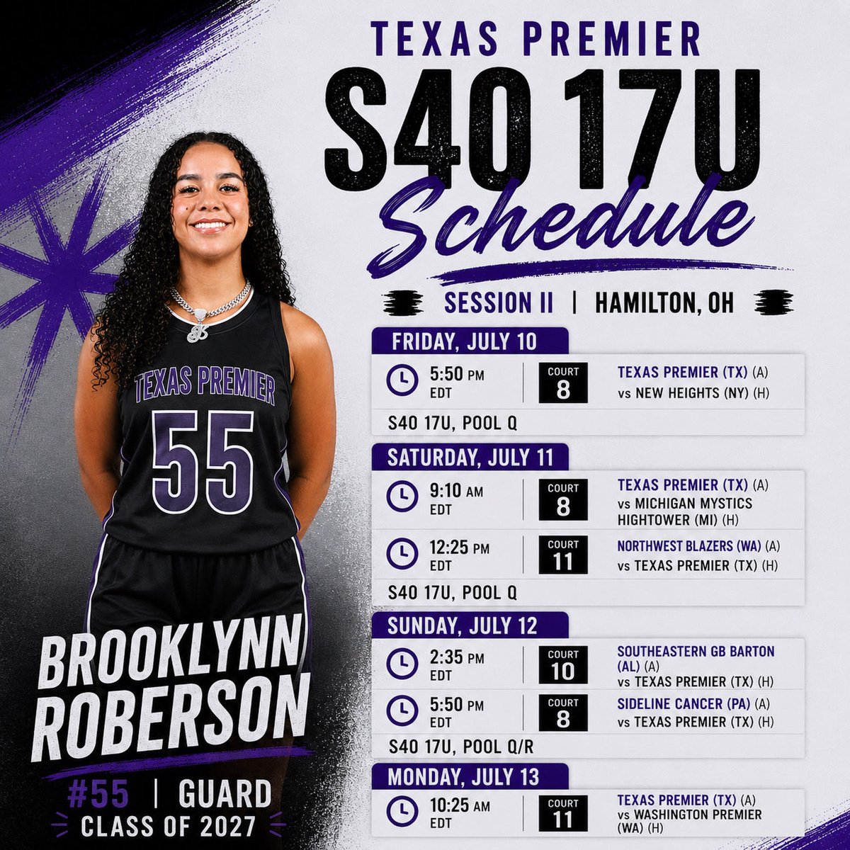 BrooklynnR_2027's tweet photo. July live period is here! Check out my schedule for the Select Events Session II at Spooky Nook in Ohio! #selectevents #liveperiod #spookynook #s40 #texaspremier https://t.co/DCy3R8rLoJ