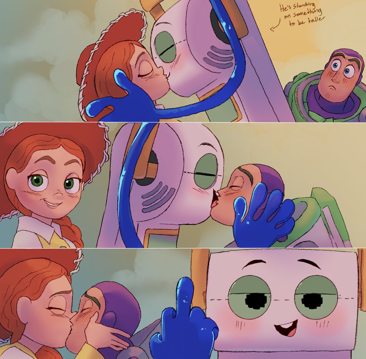 AbbyTabbys's tweet photo. Has anyone don’t this yet? Anyway, why not just ship all three of them together?? Buzz x smarty pants x Jessie 4ever https://t.co/ml5xfIsyxR
