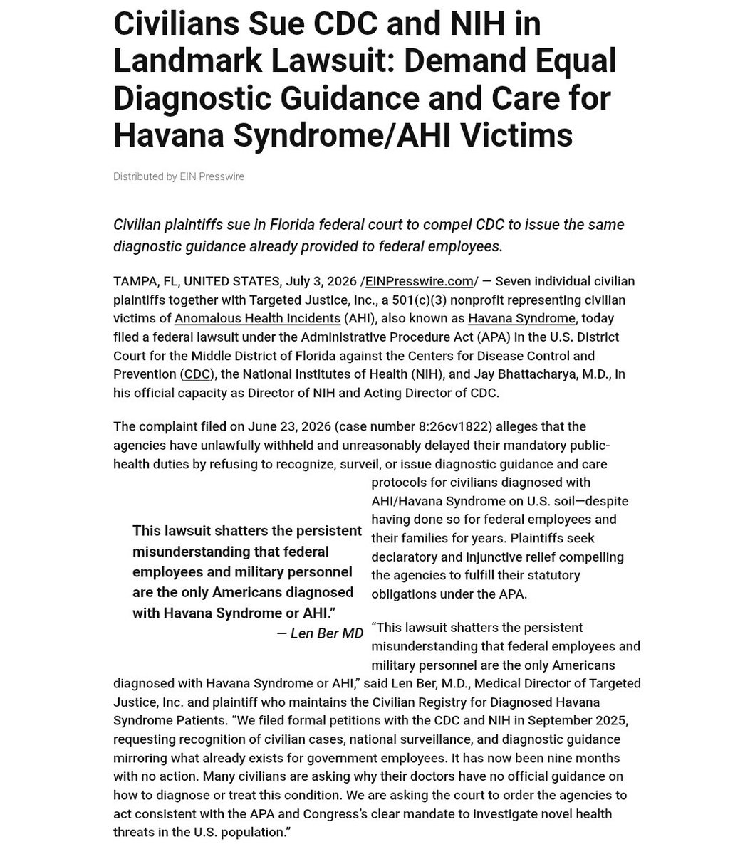 BehestBeauty's tweet photo. @Patrickwebb Yes and civilians with non-governmental ties. 

@LenBerMd v. @CDCgov &amp; @NIH

According to @theNASciences the most plausible explanation for #HavanaSyndrome/#AHIs is pulsed directed microwave radio-frequency (RF) energy. https://t.co/27zRaO2fjB