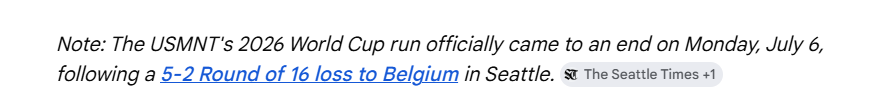 dr_rickbooty's tweet photo. USA vs Belgium hasn't even been played, but when on Google Gemini and saw that the outcome has already been determined.  Look at this... https://t.co/X4i8SwnbfH