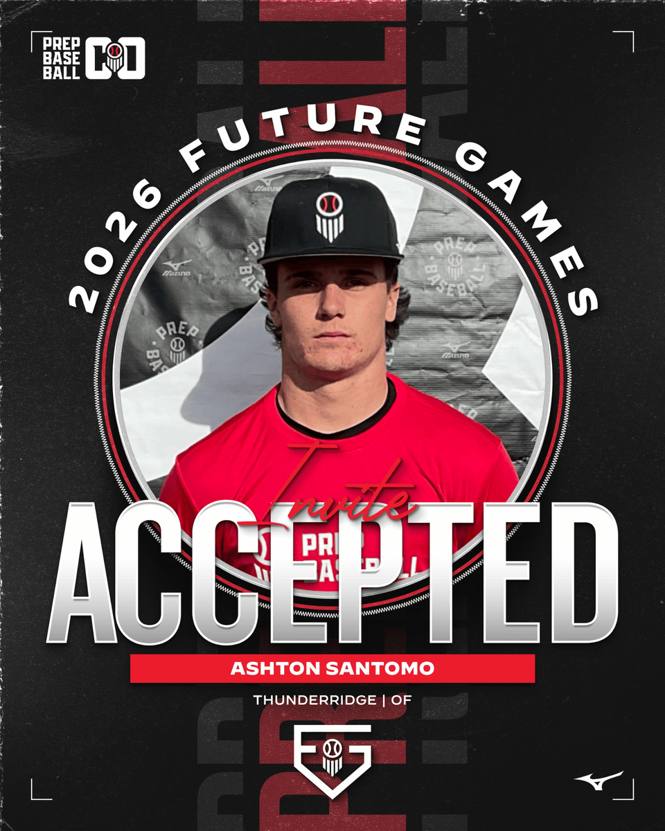 PrepBaseball_CO's tweet photo. 𝑰𝑵𝑽𝑰𝑻𝑬 𝑨𝑪𝑪𝑬𝑷𝑻𝑬𝑫 ✅

'28 OF Ashton Santomo (ThunderRidge) is locked in with Team Colorado for this year's @prepbaseball Future Games ⭐ 🇺🇸

Santomo is a toolsy outfielder with a 6.7 60-yard dash time! // Profile: https://t.co/sgOs8VosbN

CO rank: 1️⃣7️⃣ / @AshtonSant24 

@baseball_trhs | @Slammersbasball | @wagspbr | @CalebDameronPB