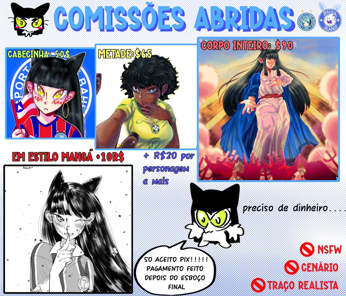 bahiajeans's tweet photo. COMISSÕES ABRIDAS!!! SÃO APENAS 6 (SEIS) SLOTS https://t.co/YcbcRzMD1Y