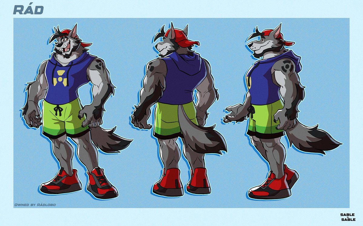 SableElSable's tweet photo. Commission for @Radlobo Character design of his fursona!! https://t.co/CFlTyiGxfG