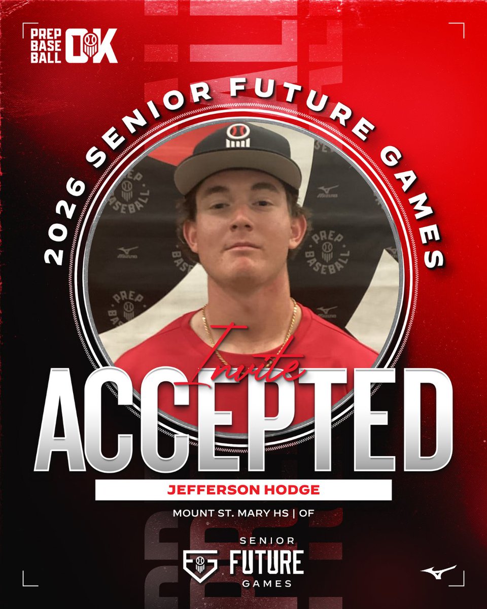 PrepBaseballOK's tweet photo. 𝐎𝐊 ➡️ 𝐀𝐓𝐋 ✈️ 

OF Jefferson Hodge (Mount St. Mary) is Locked In 🔐 to represent Team South Plains at the 2026 @prepbaseball Senior Future Games!

👤 https://t.co/e47PYn2MUo // @jhodge10_ https://t.co/3mV7VGjKmh