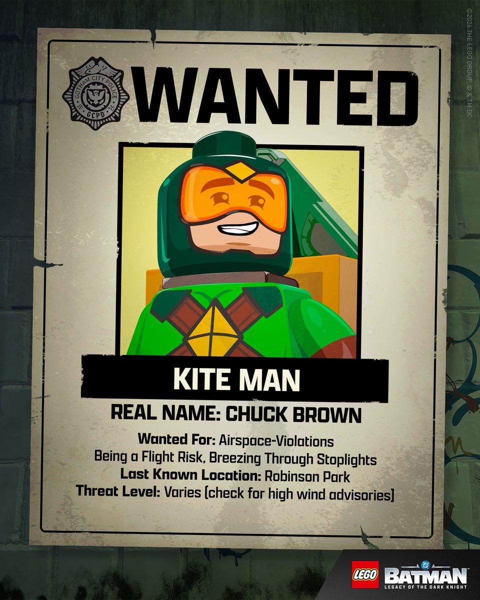 LEGODCGame's tweet photo. New wall decor just dropped at GCPD. #LEGOBatmanGame https://t.co/Gc0BgtifwS