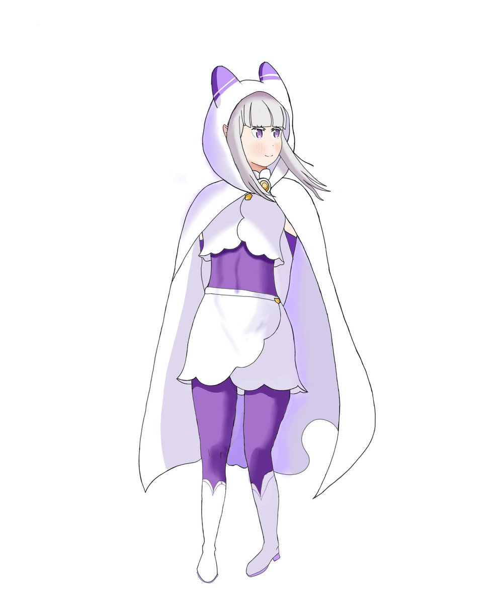 satointoart's tweet photo. Redesign of Emilia's outfit to be more pure https://t.co/4dLaNAzGy3