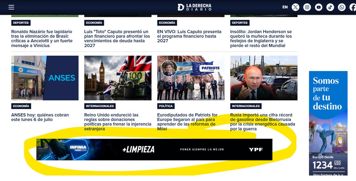 RazzTheKing's tweet photo. @Wasem824453 @duroms @jdoedoe101101 También recibe plata del Estado, finaniada con los impuestos de todos; pauta camuflada de publicidad a través de YPF. https://t.co/sYwxSOPkFU