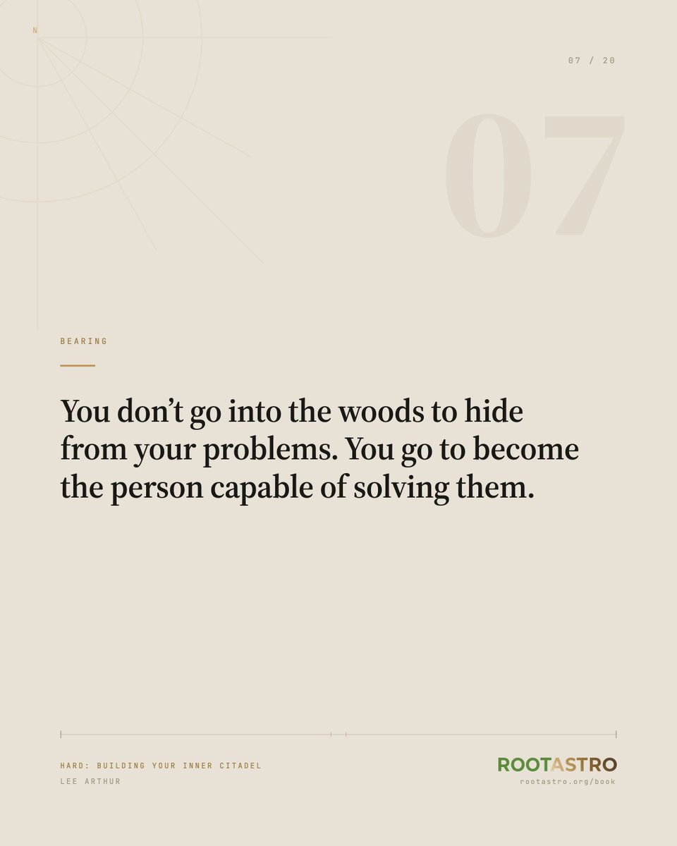 leearthuruk's tweet photo. "You don't go into the woods to hide from your problems. You go because the woods strip away everything you use to avoid them."

Free chapters of HARD: https://t.co/Bs1tgoIkto #Leadership #BookHARD https://t.co/8GZgSrNHJ2