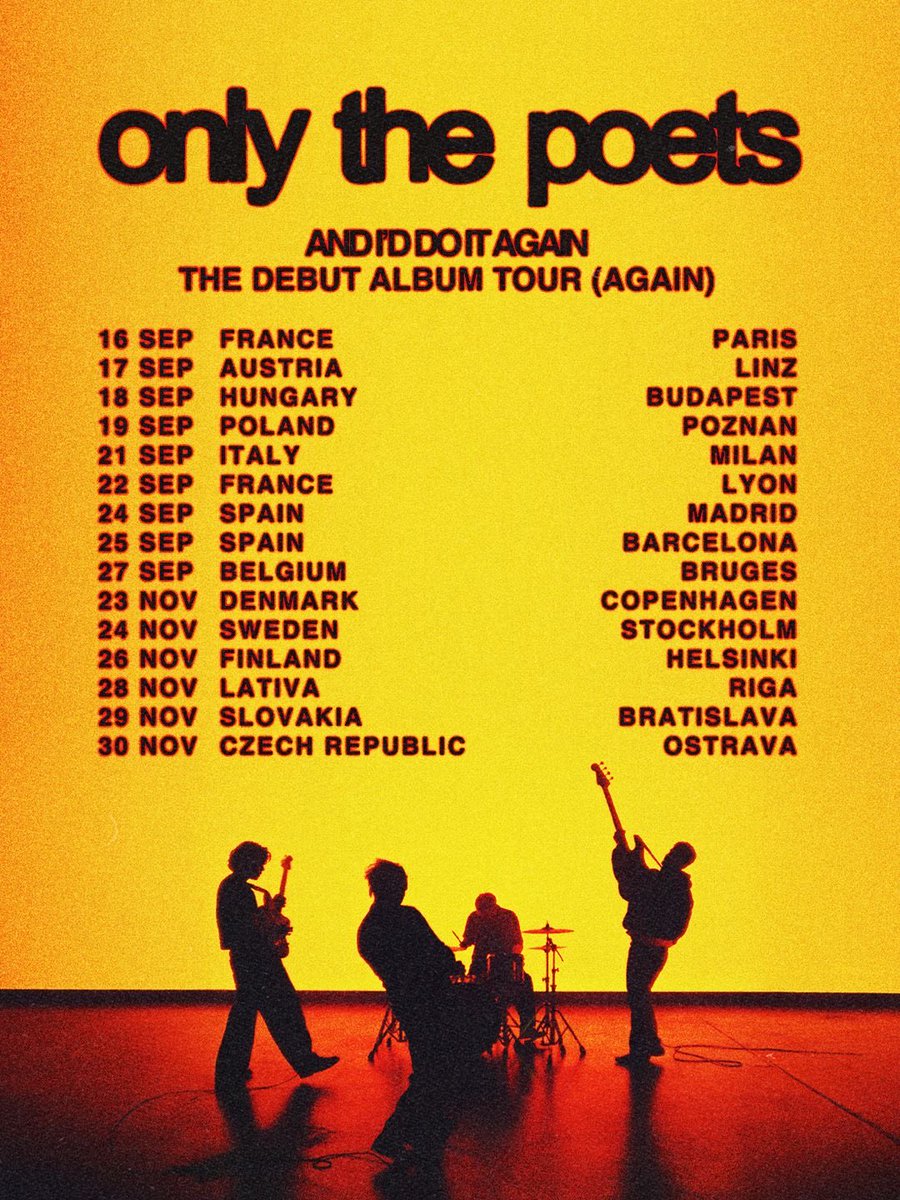onlythepoetsuk's tweet photo. debut album tour (again), can’t wait to come back to some cities and visit some new places ❤️

Register in usual place 

Pre sale: 10am local Thursday
General sale: 10am local Friday https://t.co/W4yBgZ2hUO