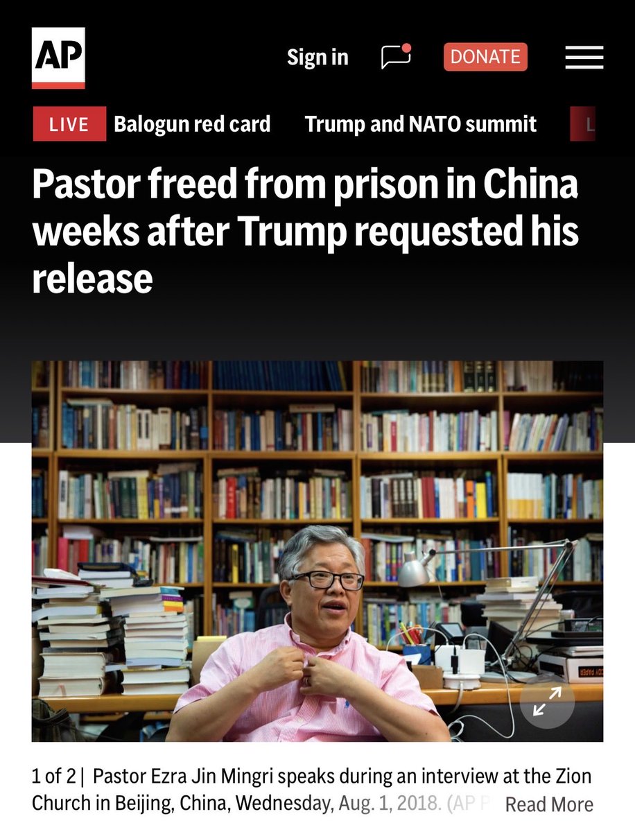 Mike_Pence's tweet photo. President Trump should be commended for Securing Ezra Jin’s Release by raising the case with Xi Jinping in Beijing this year. Truly Treasure in Heaven to see this godly man of faith set free. Now China, #FreeJimmyLai 🇺🇸🇨🇳 https://t.co/nYzYsLnV18