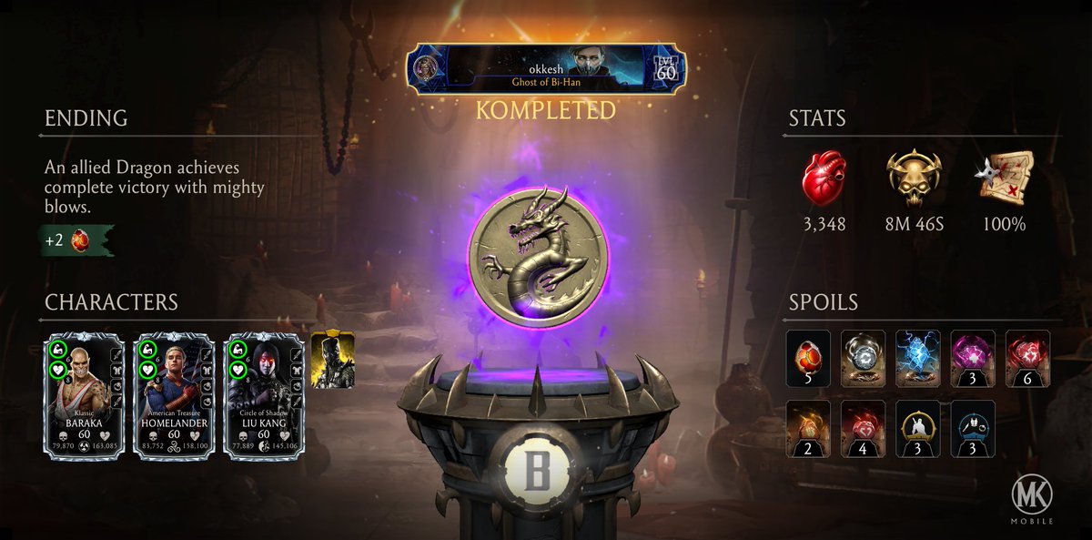 TerstenBey's tweet photo. I just completed a Krypt Run in Mortal Kombat mobile! Check out my stats. https://t.co/gn9a6yMMzI