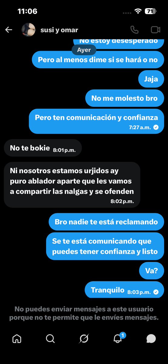 big2030860's tweet photo. Esta página es falsa. El sujeto se hace pasar por una pareja, pero es puro cuento. Te invitan y a la mera hora te cancela ya cuando llegas al lugar. Me bloqueó porque le reclamé “respetuosamente” 
Ya vi que hay dos que tres perfiles que es puro BLA BLA. https://t.co/Y000XT4krE