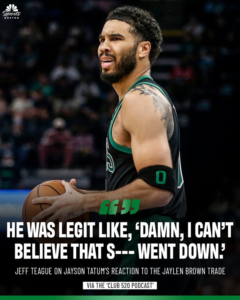 NBCSCeltics's tweet photo. Former Celtic Jeff Teague reveals what Tatum's reaction was after Jaylen Brown was traded 👀

🔗 Read more: https://t.co/AwgyQZSQJs https://t.co/zUSZUUgzmP