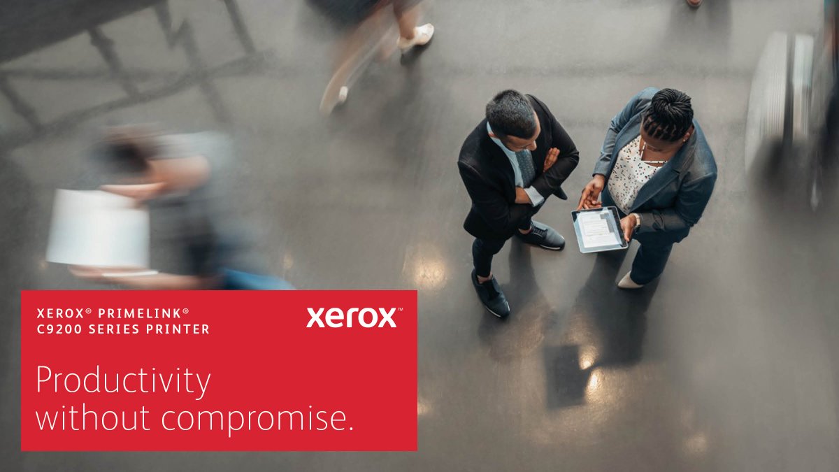 DavisJenna2024's tweet photo. Production power. Compact footprint. Get serious performance in a space-saving design-without giving up media flexibility or finishing options. See how a Xerox PrimeLink C9200 Printer can fit your workspace and workflow. Let’s talk  https://t.co/38ucnbizlb https://t.co/4Kojh4q6Qj