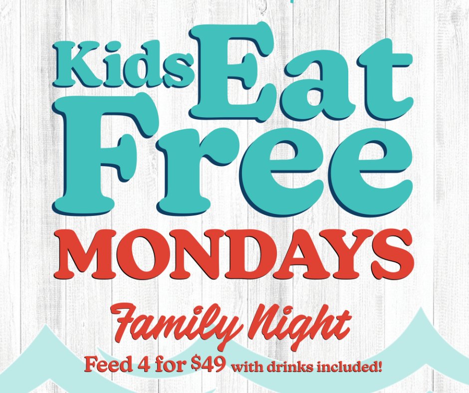 SeaIslandShrimp's tweet photo. Two ways to save every Monday. ❤️
👧 Kids Eat Free
OR
👨👩👧👦 Family Meal Bundle
Whichever you choose, we've got family dinner covered. Find a location near you. https://t.co/7qhr6CNjRe
#SISH #SeaIslandShrimpHouse #Seafoodie #KidsEatFree #FamilyNight https://t.co/qg2yEk85aI