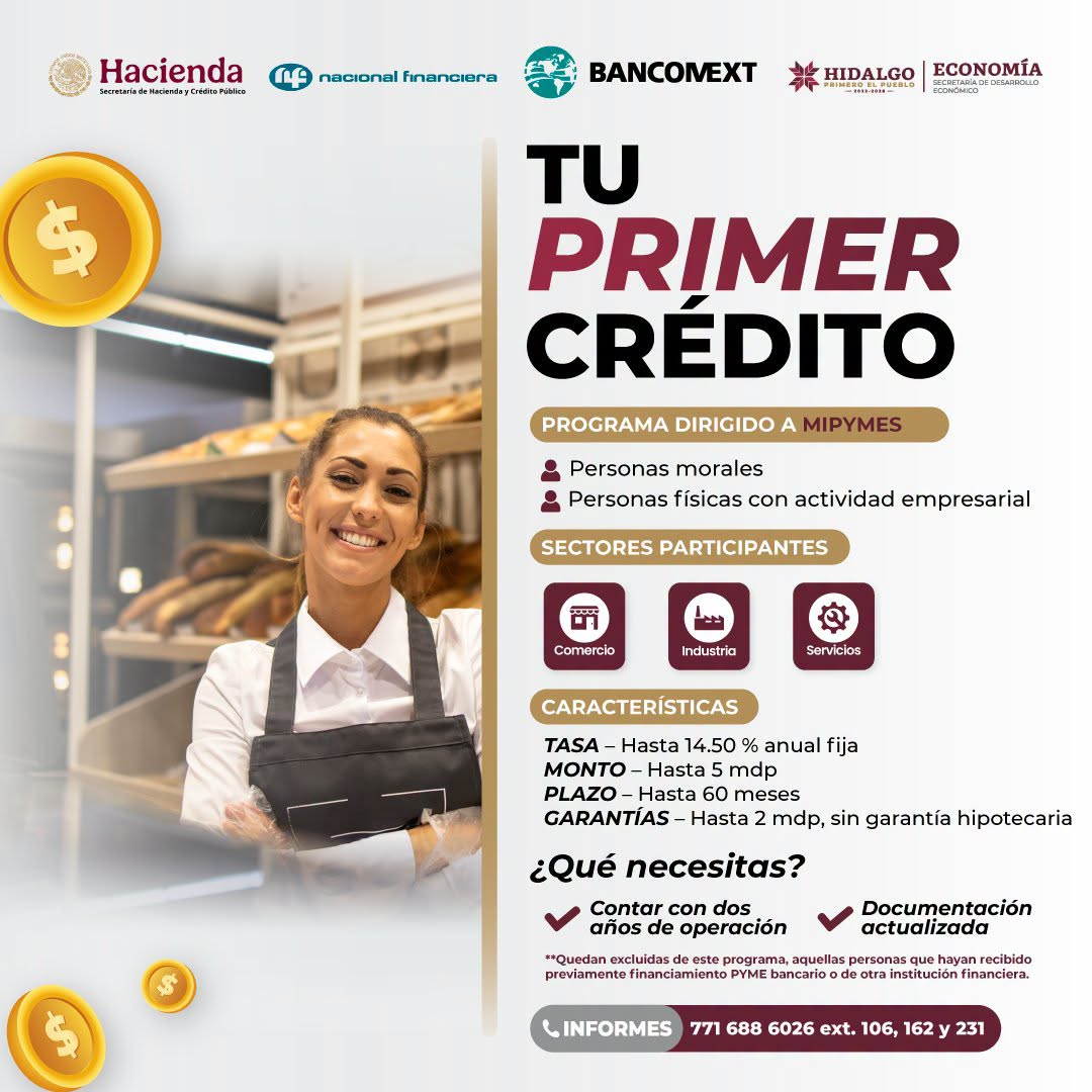 E4TMX's tweet photo. 📢 #E4TDifunde
💰¿Buscas financiamiento para tu #MiPyME? Con el programa Tu Primer Crédito puedes acceder al capital que necesitas para impulsar el crecimiento de tu negocio.
📞 Informes: 771 688 6026 ext. 106, 162 y 231
#E4T #Financiamiento #Emprendimiento #Hidalgo #Negocios https://t.co/etJ0ZDrWCA