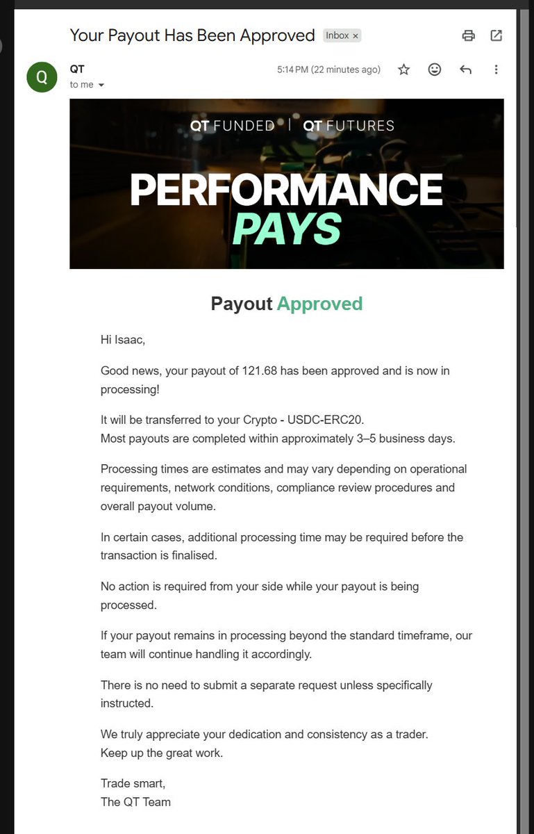 IsMoDev's tweet photo. IsMoDev first payout request with QT Funded has officially been approved.

06/07/2026
#ISMODEV @IsMoDev @QtFunded @AlexQuantTekel @JamesQuantTekel https://t.co/aKWJkbC3FA