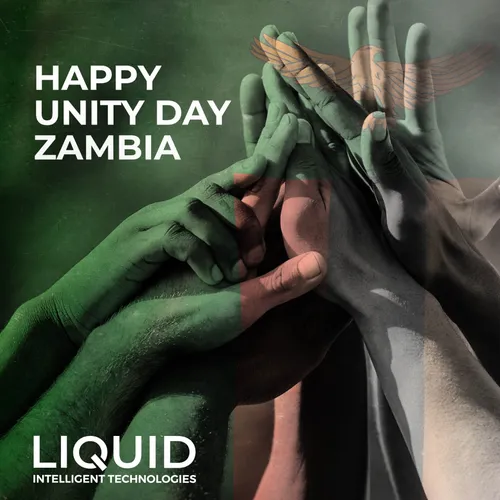 LiquidInTechZM's tweet photo. The strongest connections are built on unity, collaboration and shared purpose. Today, we celebrate that connection as one Zambia. Wishing you a meaningful Unity Day.
#UnityDay #LiquidIntelligentTechnologies https://t.co/MgFYIQMYqP