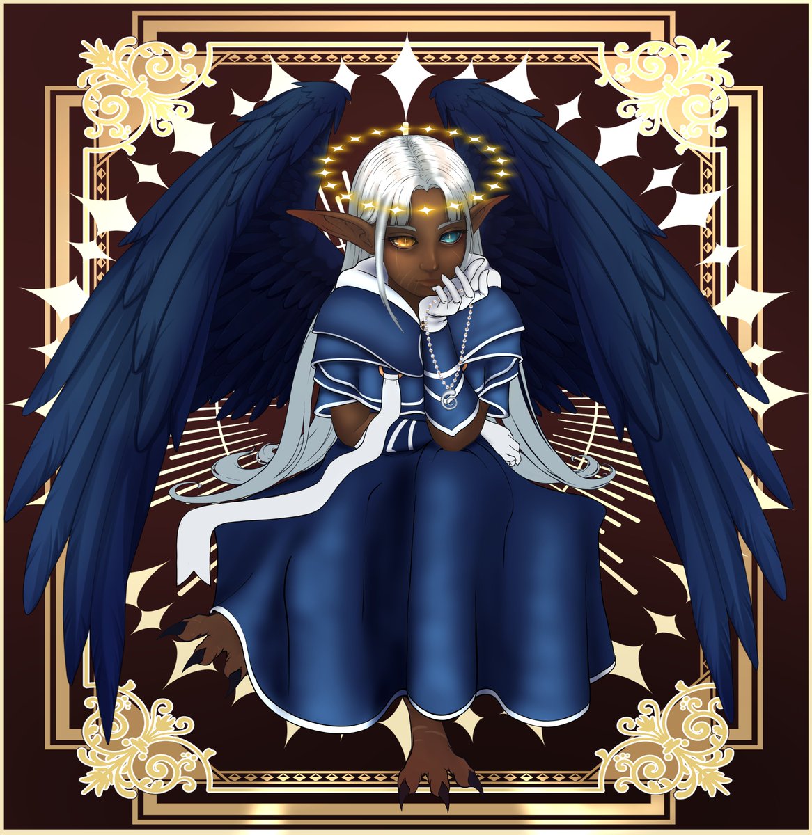 Keaderi's tweet photo. Kirii-Il🪽my Strix Cleric that made it all the way to LV20🎊my most "please kill me" character didn't die despite my very horrible choices https://t.co/uyocgbVHSb