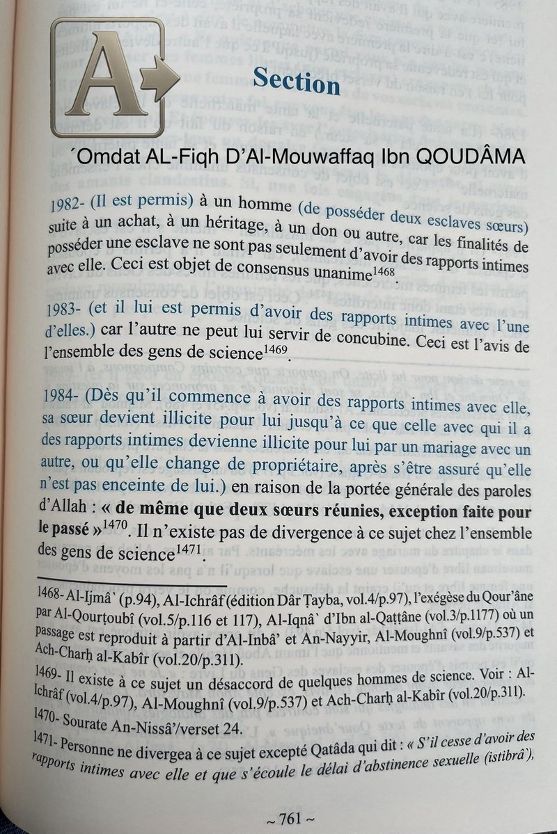 Mysaa_postat's tweet photo. @namisaan75 @Zim_Zim9 Aucune secte n'a autant légiféré et codifié la prostitution, le sexe et la pédophilie que l'islam et sur un temps aussi long. Lis les textes que tu prétends connaître car les sources qui parlent de mariage de jouissance, d'échange d'esclave, de consommation d'esclave débordent https://t.co/UQnM69hEoA