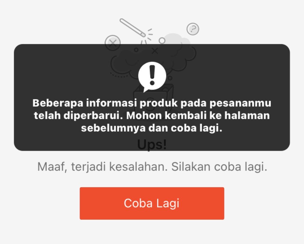 bolukatsu's tweet photo. Shopee gajelas jir mau checkout malah begini https://t.co/BoJs2jbllx