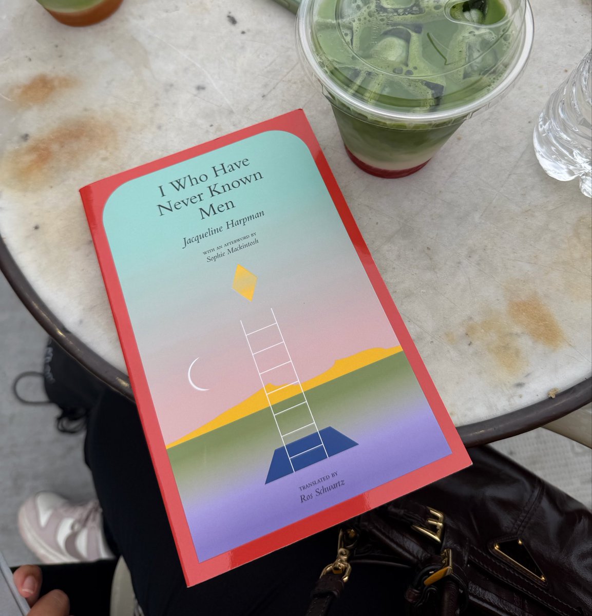 eshoreads's tweet photo. Strawberry matcha latte at an analog-only cafe and reading I Who Have Never known Men :) https://t.co/6MKc5SJfdo