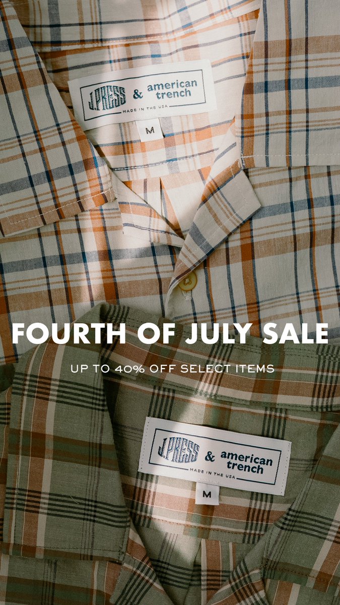 JPRESS_1902's tweet photo. New styles added to sale! The J. Press Fourth of July Sale continues, with new additions including sport coats, polos, sweaters, pants, and more. Take a closer look at some of our favorite items in the collection-now
up to 40% off. Quantities Limited.
https://t.co/n9yFfp999j https://t.co/mSNWVFyV4I