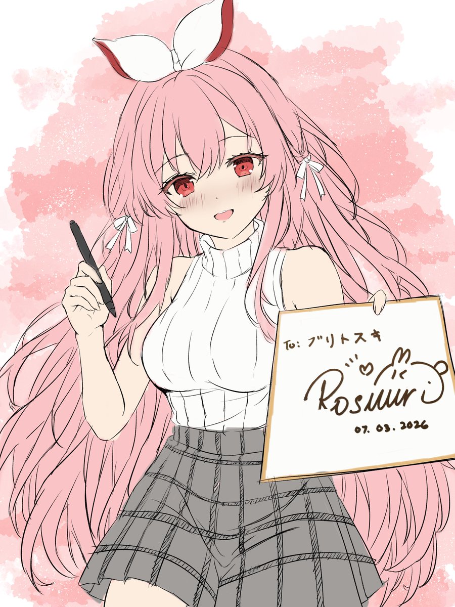 supaishiburito's tweet photo. I flew back home this morning and immediately drew @rosuuri-sensei with her signature to me. It's too cute! btw I clipped the signature from my artbook directly, so now I can also treasure this virtual version forever!
Really hope I can meet u again at AX next year!
#fanart #rosu https://t.co/4TUabVrxib