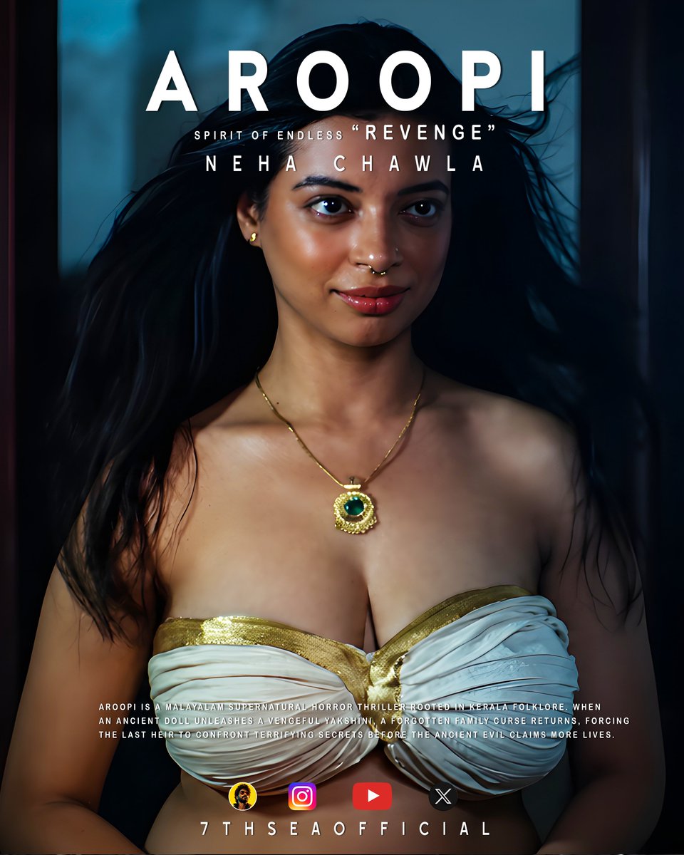7thSeaOfficial's tweet photo. Horror Malayalam #Aroopi

"Haunting From Forgotten Legends"

#Abhilashwarrier #Nehachawla #JoyMathew #Sindhuvarma #Vysakhravi #malayalammovie

#Aroopi is a Malayalam supernatural horror-thriller follows a vengeful Yakshini accidentally unleashed from a village doll. https://t.co/dLMOlINXRi