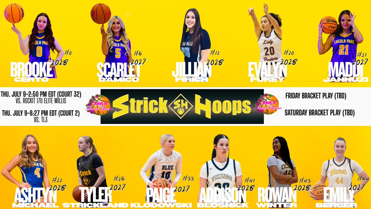 StrickHoopsLLC's tweet photo. 2027 Select Team is in Louisville this week for THE LARGEST girls' grassroots basketball event in the world, #Run4Roses🏀🌹🐎
We’ll repost with their highlights from last week, to show you what to expect this week🤩
Let’s do this😤
#ATTACK #GetBuckets #StrickHoopsFam https://t.co/L0LT7QDDgd