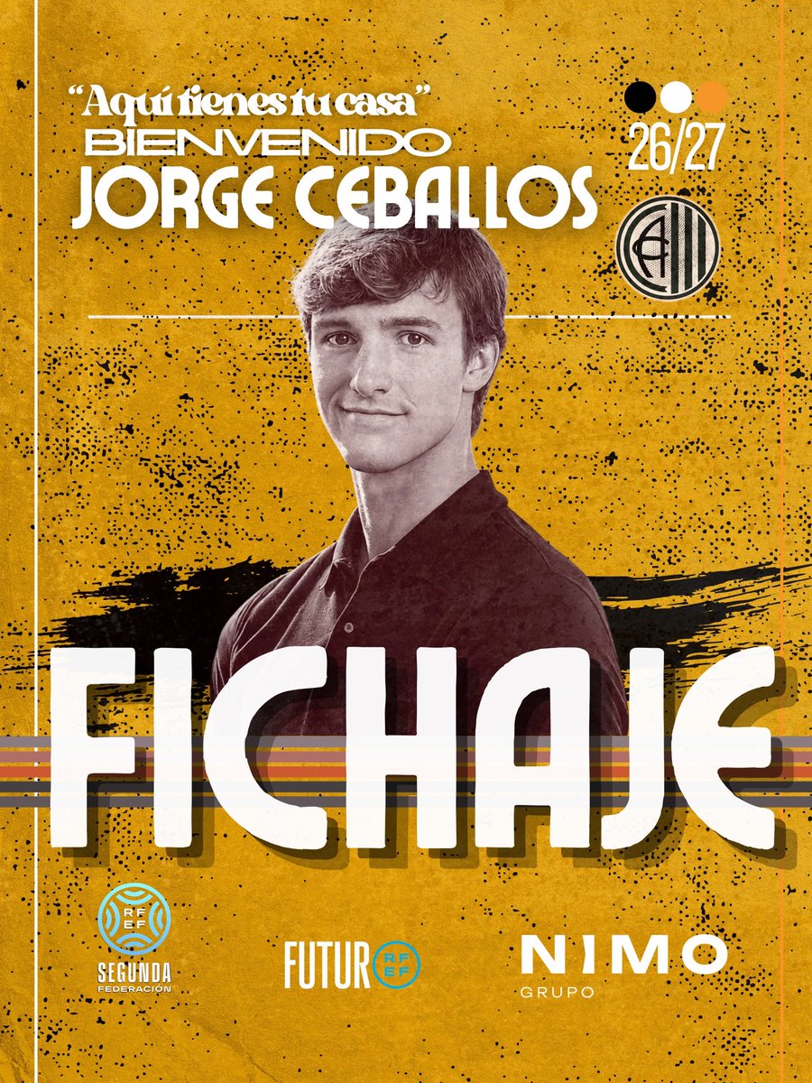 ClubAtlCentral's tweet photo. 🚨 YA TENEMOS EL SEGUNDO FICHAJE PARA LA TEMPORADA 2026/27 ‼️

✍🏻 Jorge Ceballos, delantero de 23 años y procedente del Bollullos, recala en el club tras marcar 11 goles en todas las competiciones el pasado curso.

🥰 Te esperamos con ilusión 

#SoñarEsGratis #DaleCentral https://t.co/BpkjBSmRNV
