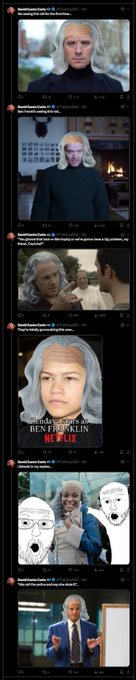 scrapemaster0x's tweet photo. This is genny.

The winner of the Benjamin Franklin lookalike contest is literally a black woman.

https://t.co/SWYHV8Nfcj

5M views already, and it's becoming a meme. Just look at the replies we're getting a new meme template.

Her name is Kiya Burgess btw. https://t.co/wVBzlrI7vg