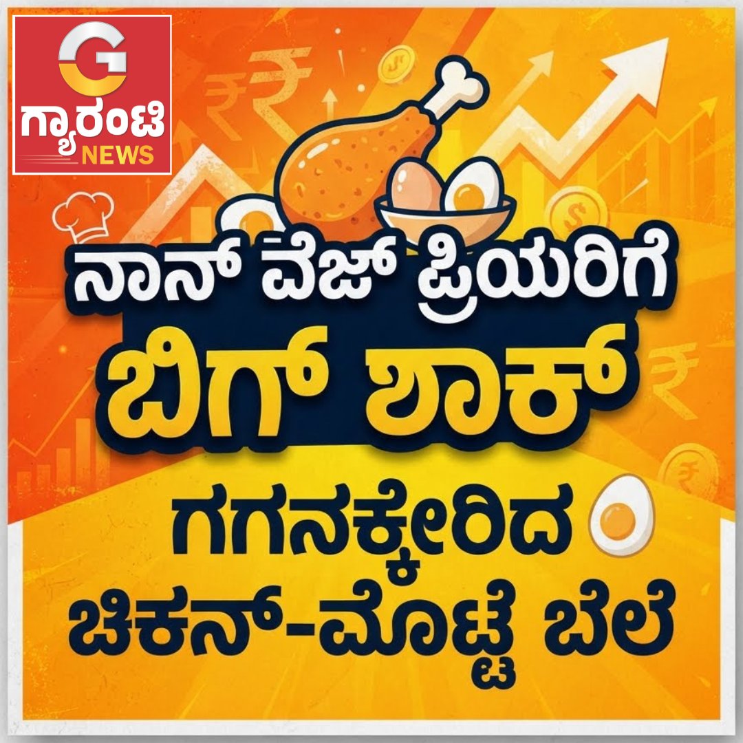 GuaranteeN26064's tweet photo. ನಾನ್ವೆಜ್ ಪ್ರಿಯರಿಗೆ ಬಿಗ್ ಶಾಕ್: ಗಗನಕ್ಕೇರಿದ ಚಿಕನ್-ಮೊಟ್ಟೆ ಬೆಲೆ | Guarantee News
https://t.co/ZrUk3LE5Yl
#guaranteenews #EggPrice #ChickenPrice #PriceHike #EggPriceHike #ChickenPriceHike #Bengaluru #Karnataka #NECC #Poultry #Inflation #FoodPrices #guaranteenewskannada https://t.co/NnSKEZO2hu