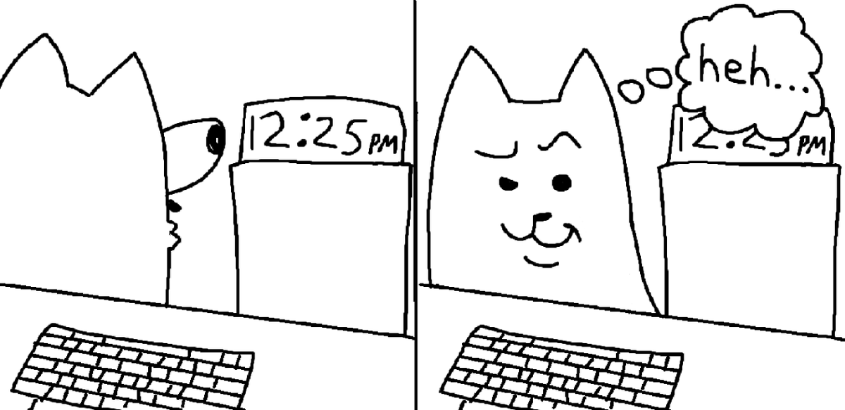 rulipng's tweet photo. do you think toby fox ever looks at the clock and does this https://t.co/k8hLlG9QVU