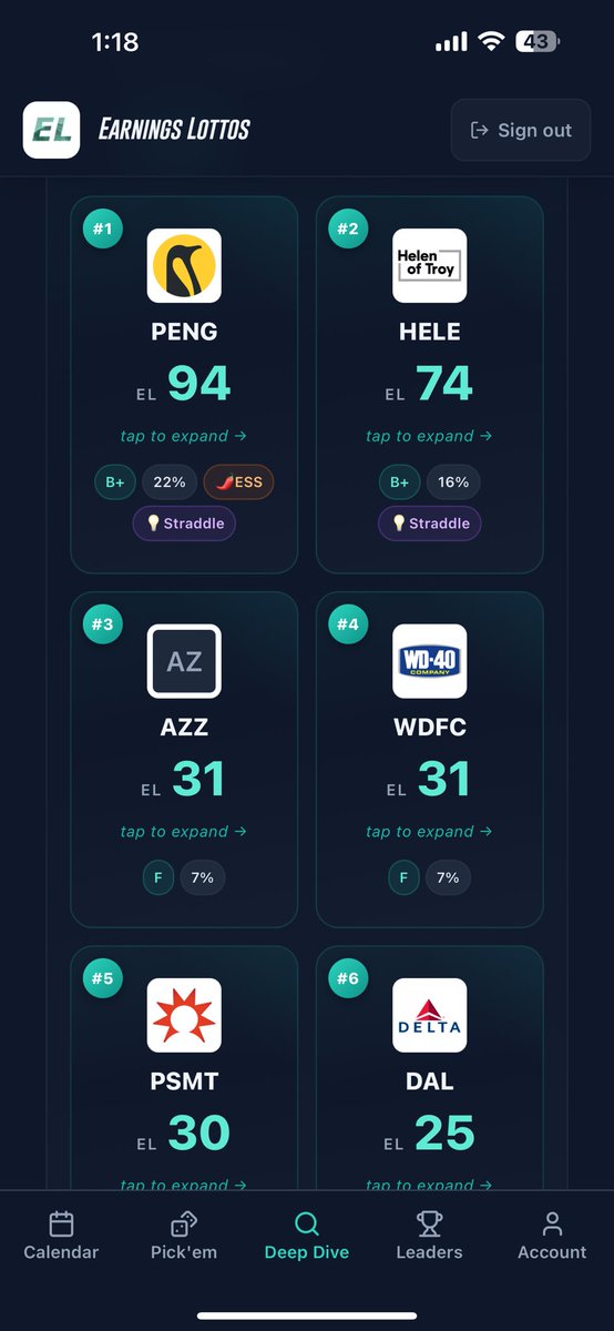 EarningsLottos's tweet photo. Not many earnings the past few weeks but they turn up again next week. For now we only have a handful of reports so don’t go too crazy  

$peng $hele $wdfc $psmt $dal 

https://t.co/OwJPpbAJNr https://t.co/lFp5Gsewbq